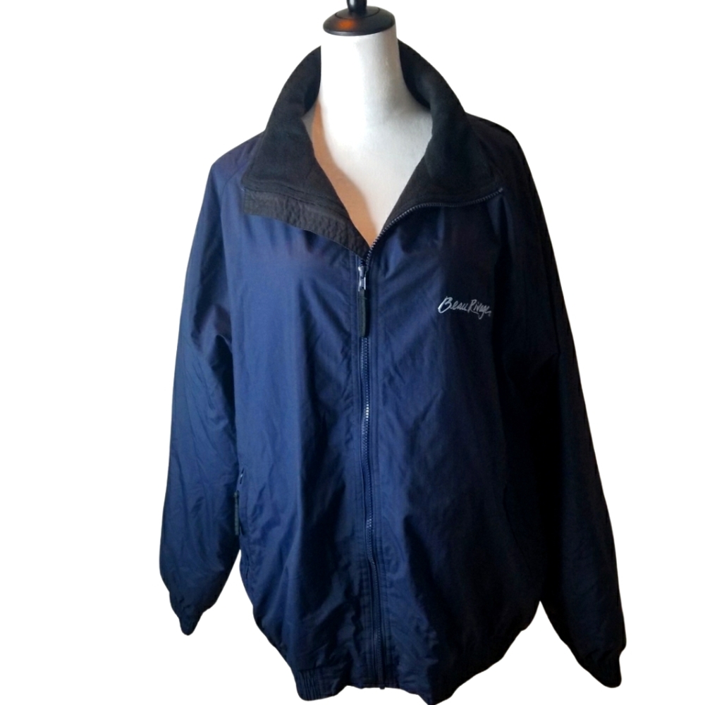 Harriton Beau Rivage Navy Blue  Fleece Lined Jacket
